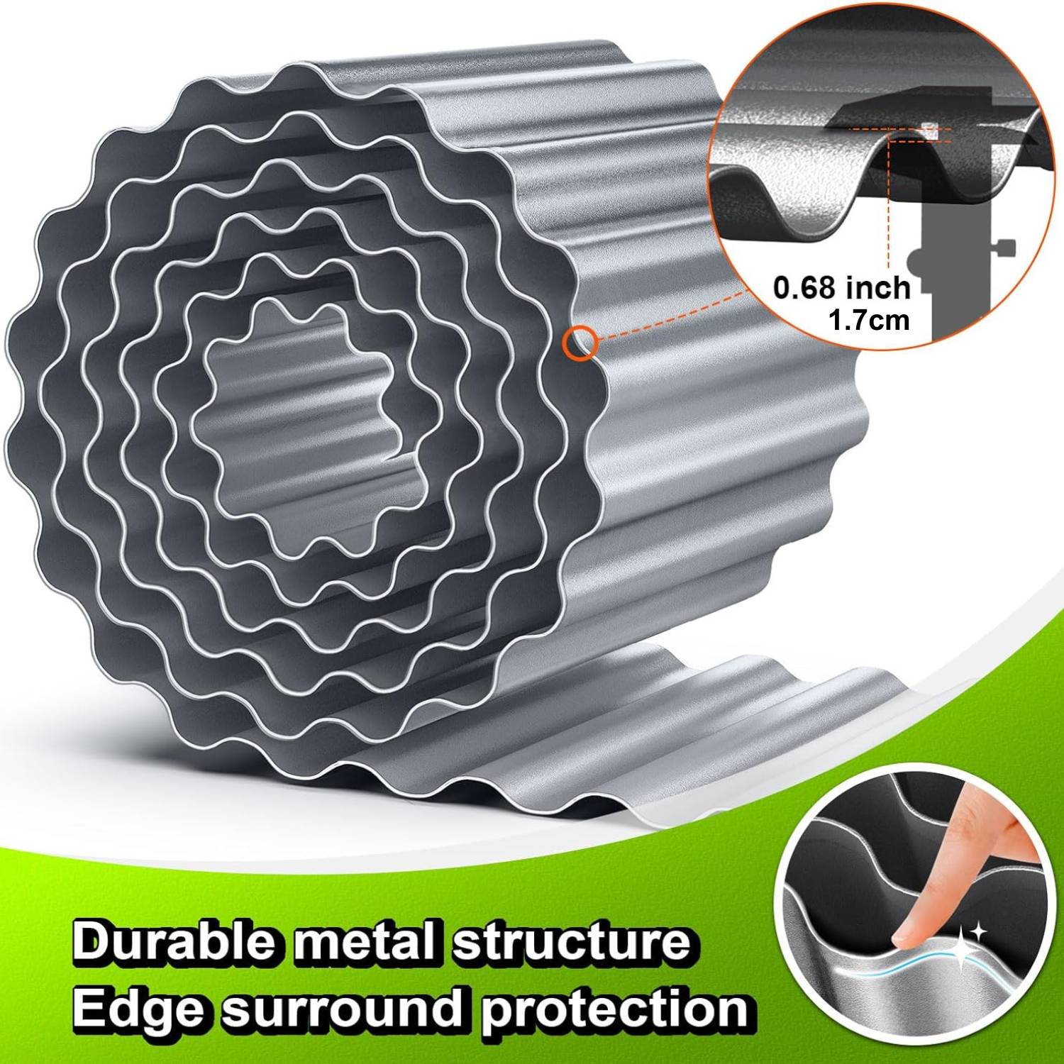 Corrugated metal garden edging