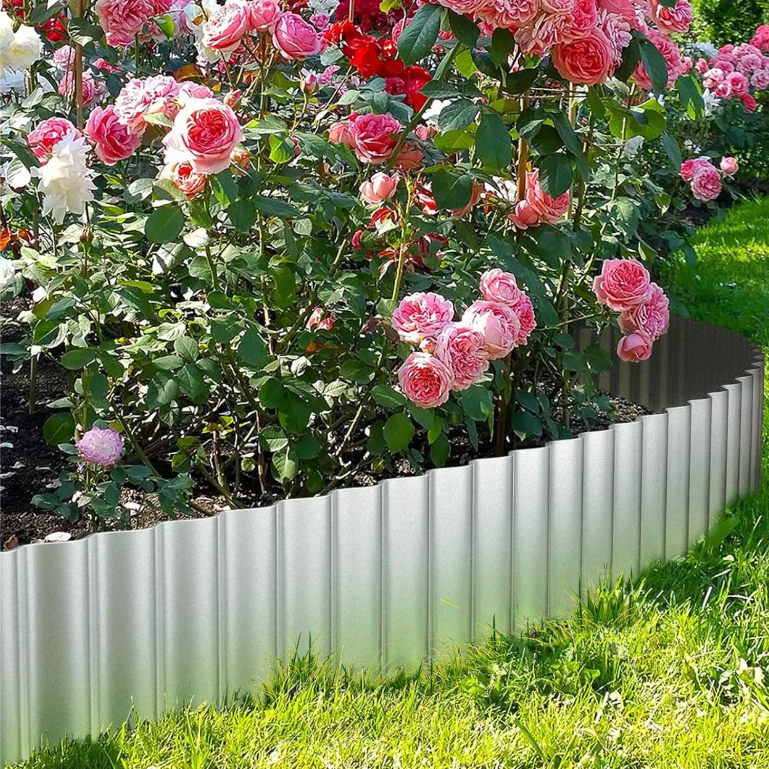 Corrugated metal garden edging